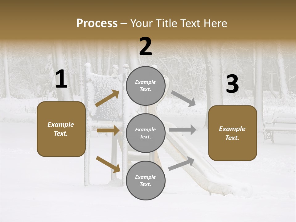 A Slide In The Snow With Trees In The Background PowerPoint Template