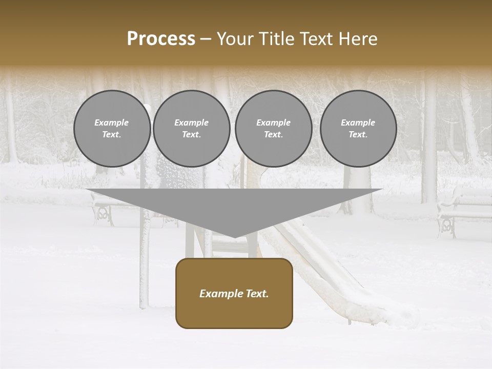 A Slide In The Snow With Trees In The Background PowerPoint Template