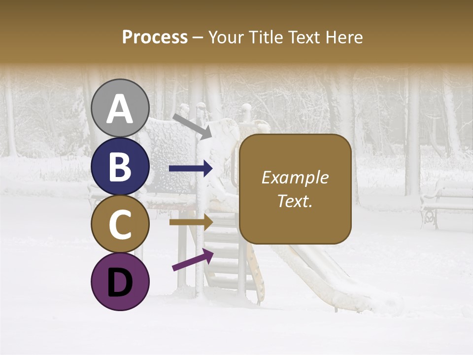 A Slide In The Snow With Trees In The Background PowerPoint Template