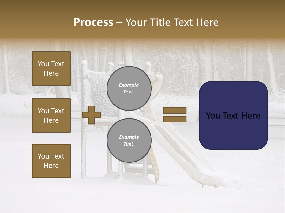 A Slide In The Snow With Trees In The Background PowerPoint Template