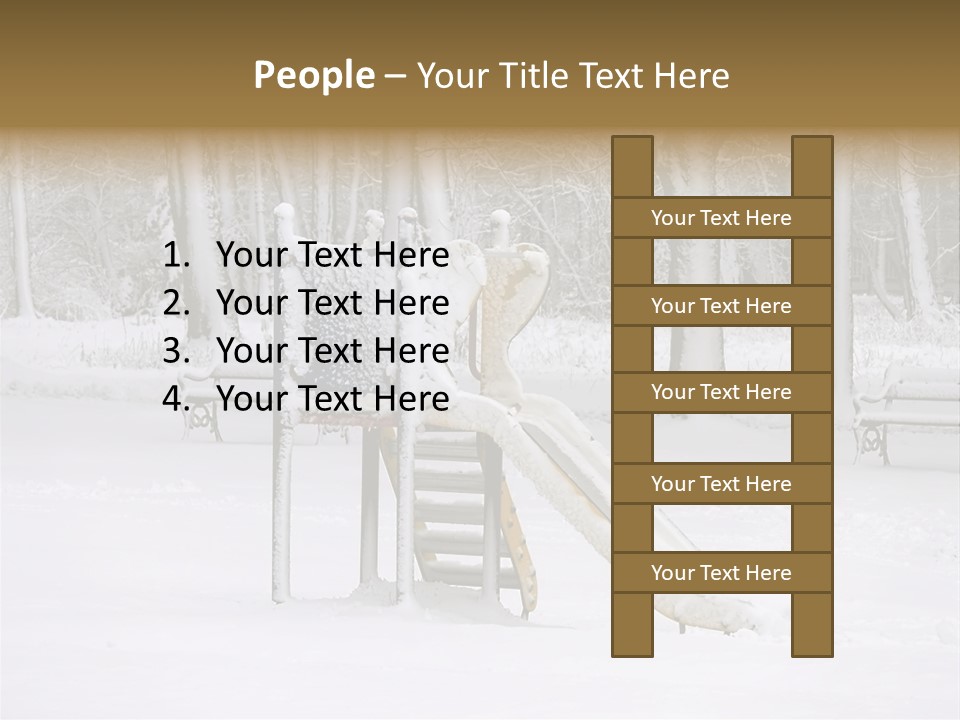 A Slide In The Snow With Trees In The Background PowerPoint Template