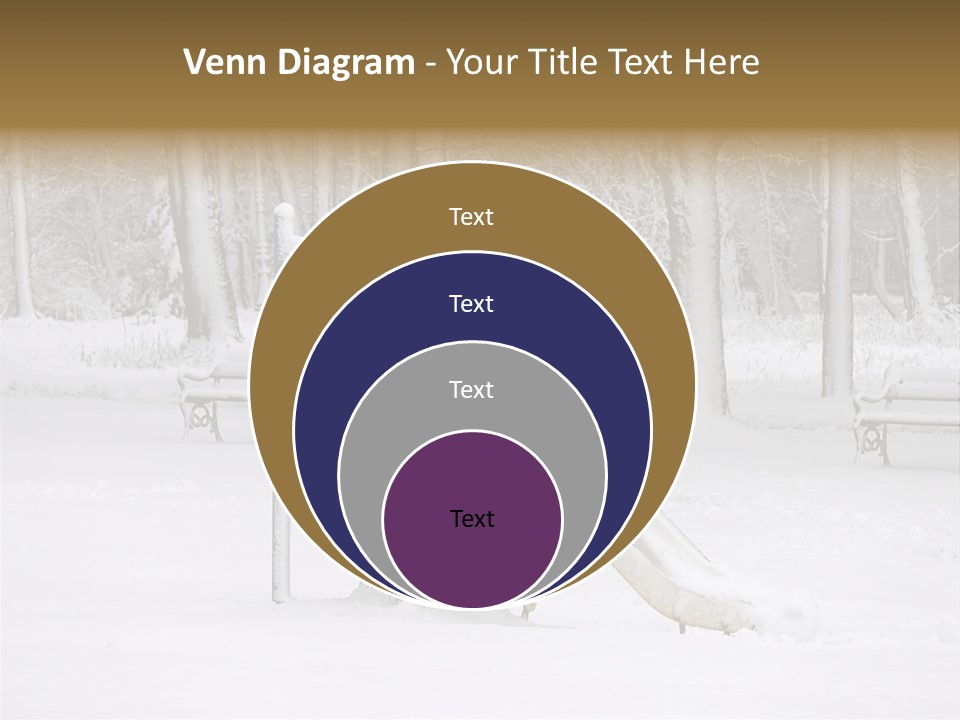 A Slide In The Snow With Trees In The Background PowerPoint Template