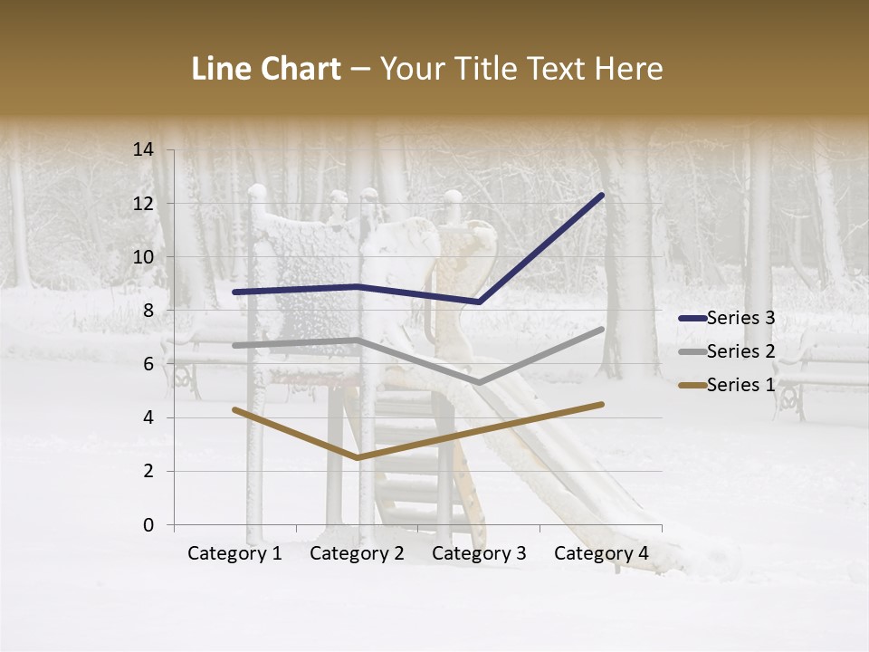 A Slide In The Snow With Trees In The Background PowerPoint Template