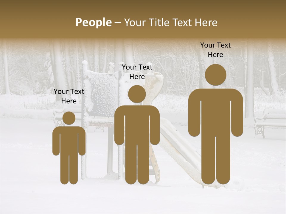 A Slide In The Snow With Trees In The Background PowerPoint Template