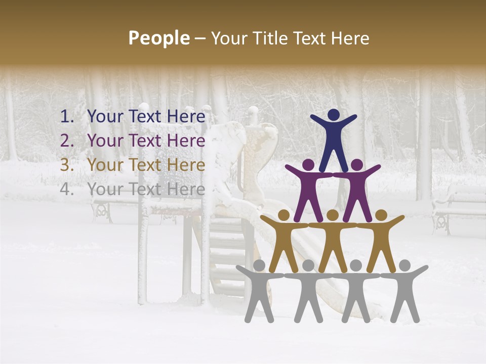 A Slide In The Snow With Trees In The Background PowerPoint Template