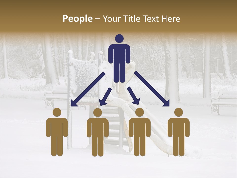 A Slide In The Snow With Trees In The Background PowerPoint Template