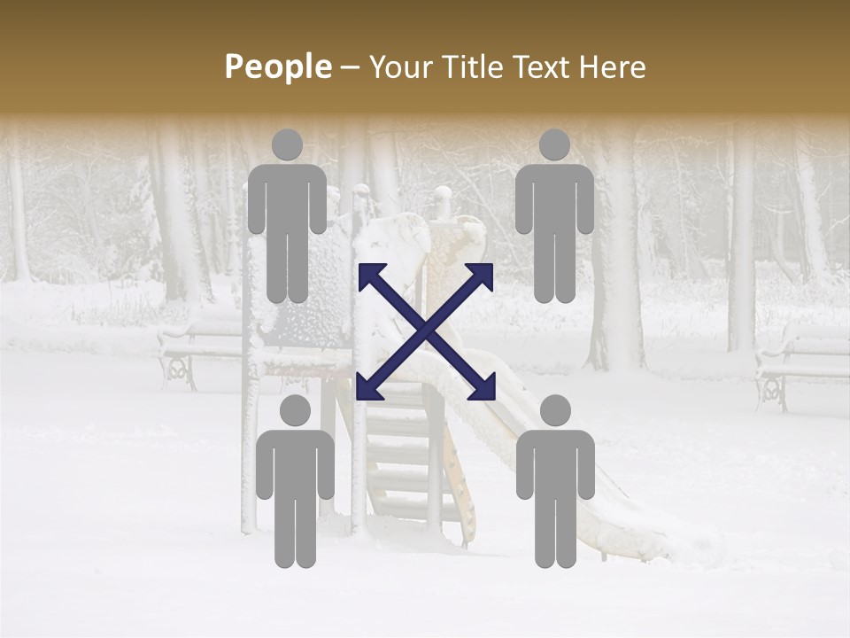 A Slide In The Snow With Trees In The Background PowerPoint Template