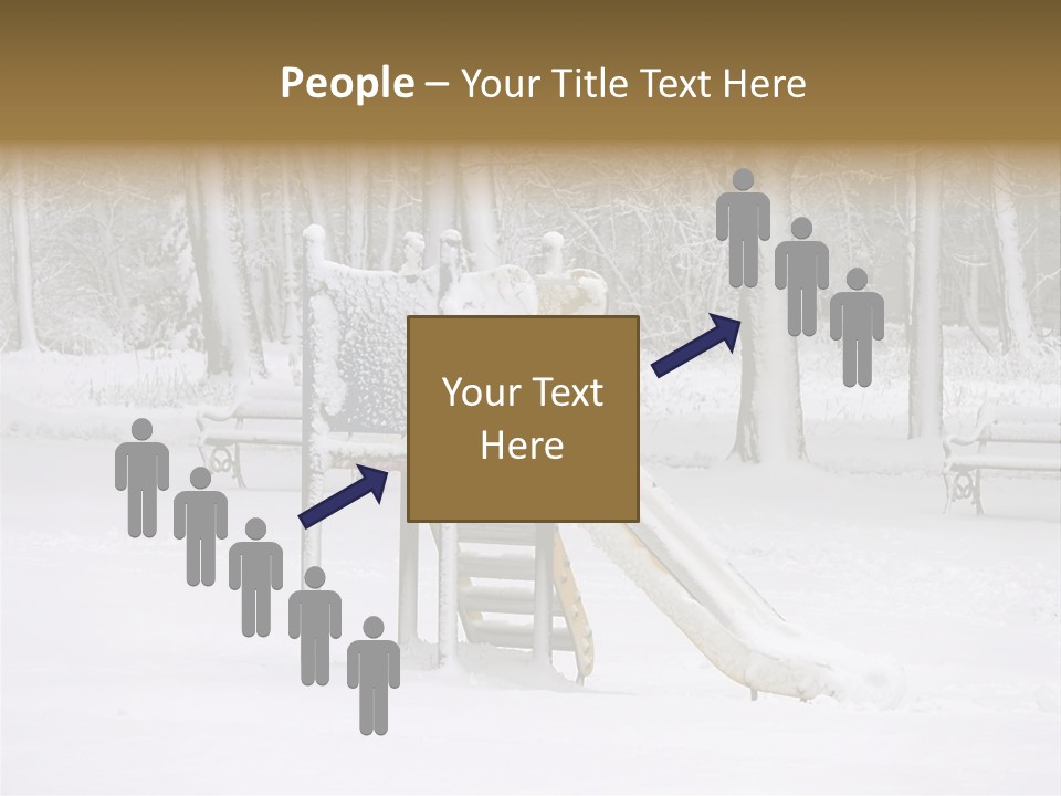 A Slide In The Snow With Trees In The Background PowerPoint Template