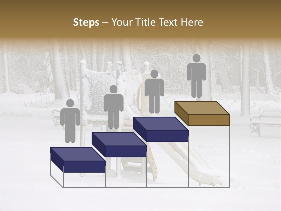 A Slide In The Snow With Trees In The Background PowerPoint Template