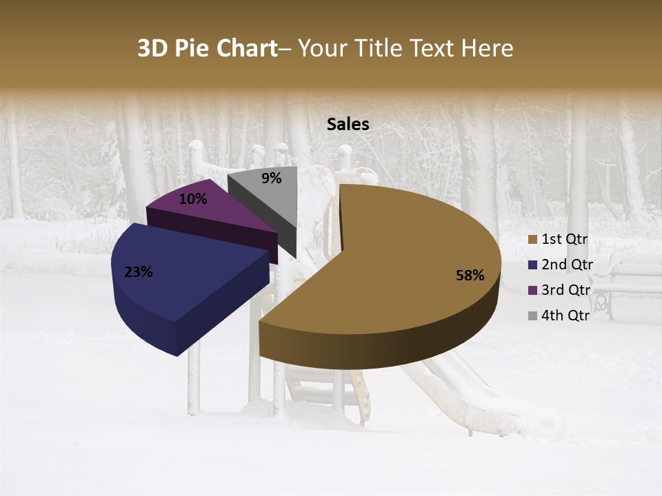 A Slide In The Snow With Trees In The Background PowerPoint Template