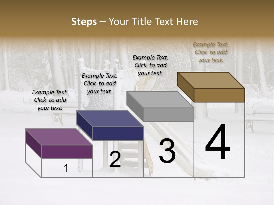 A Slide In The Snow With Trees In The Background PowerPoint Template