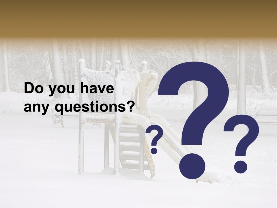 A Slide In The Snow With Trees In The Background PowerPoint Template