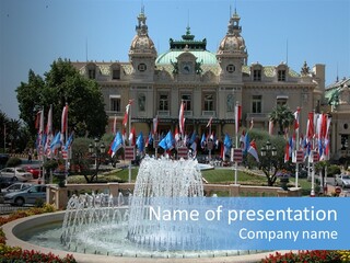 Man Using A Laptop Outdoors PowerPoint Template