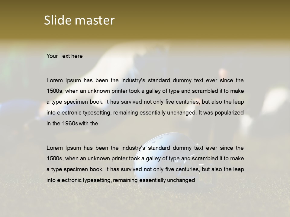 A Football Player Diving For A Ball On The Field PowerPoint Template