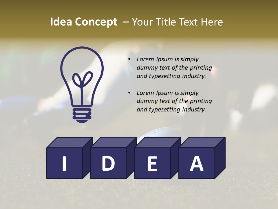 A Football Player Diving For A Ball On The Field PowerPoint Template