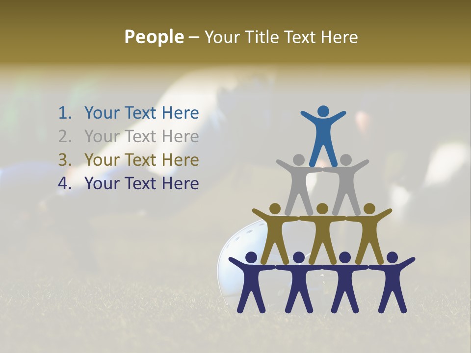 A Football Player Diving For A Ball On The Field PowerPoint Template