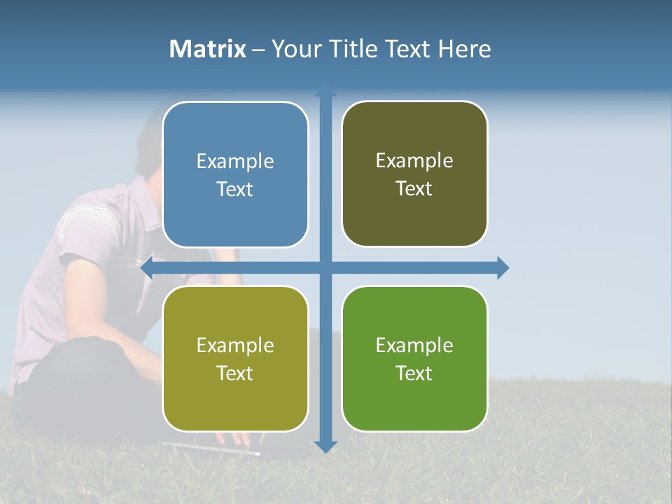 Man Using A Laptop Outdoors PowerPoint Template