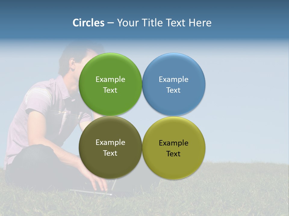 Man Using A Laptop Outdoors PowerPoint Template