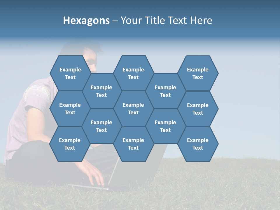 Man Using A Laptop Outdoors PowerPoint Template