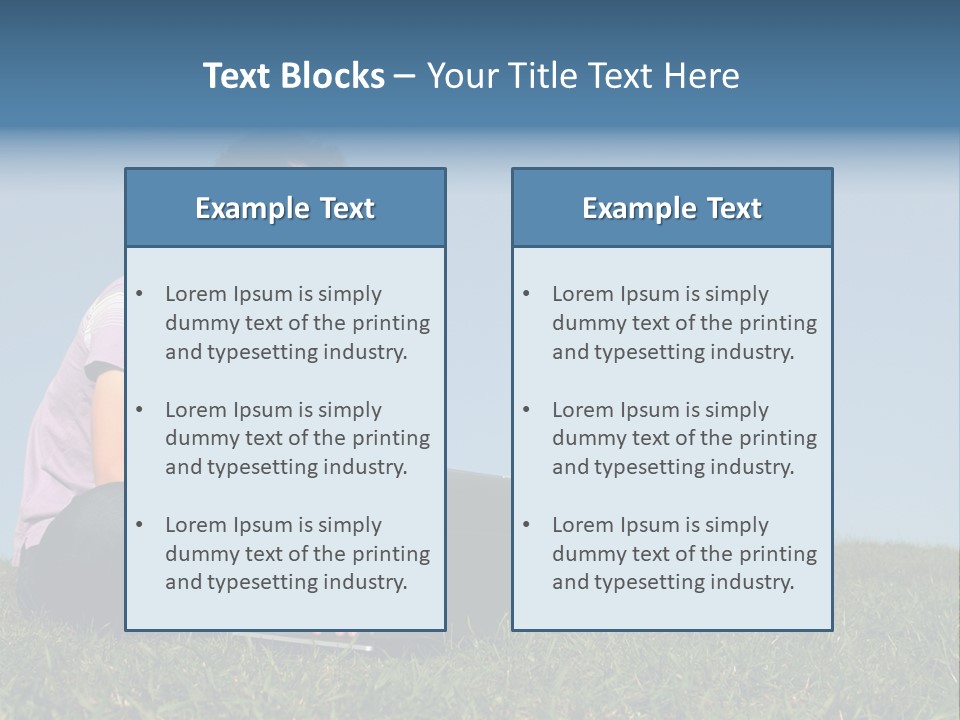 Man Using A Laptop Outdoors PowerPoint Template