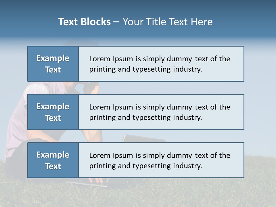 Man Using A Laptop Outdoors PowerPoint Template