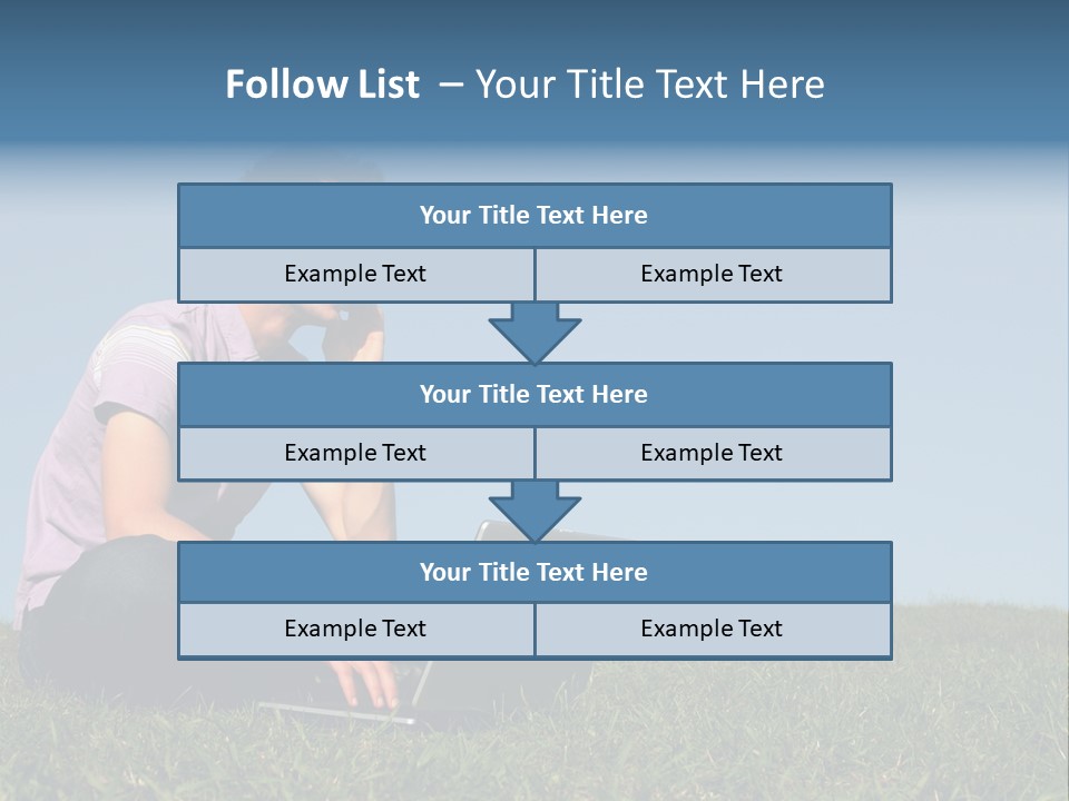 Man Using A Laptop Outdoors PowerPoint Template