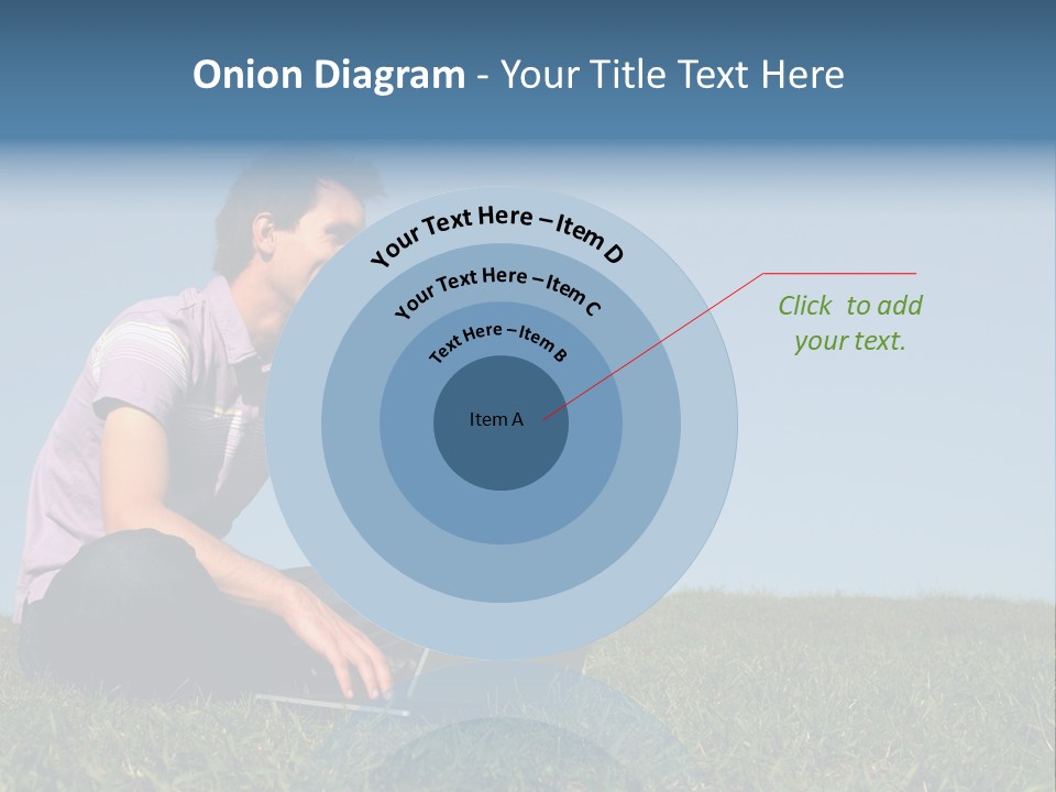 Man Using A Laptop Outdoors PowerPoint Template