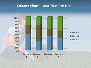 Man Using A Laptop Outdoors PowerPoint Template