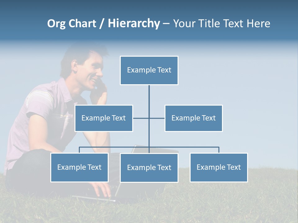 Man Using A Laptop Outdoors PowerPoint Template