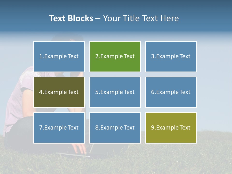 Man Using A Laptop Outdoors PowerPoint Template