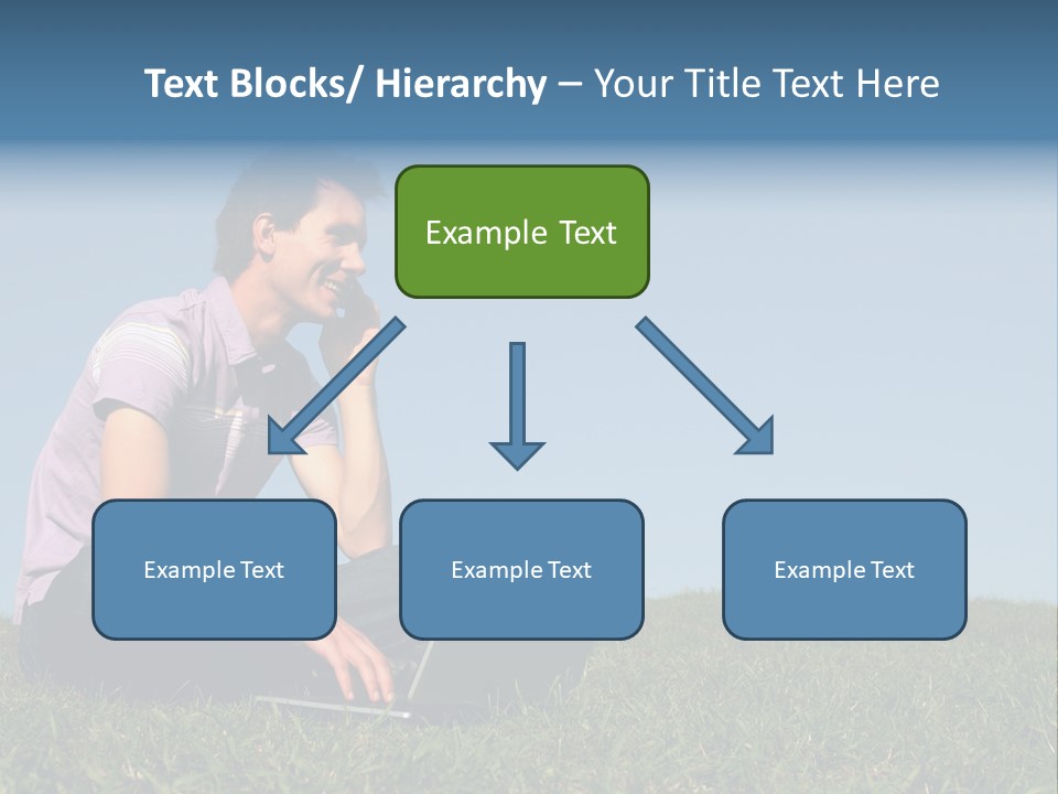 Man Using A Laptop Outdoors PowerPoint Template