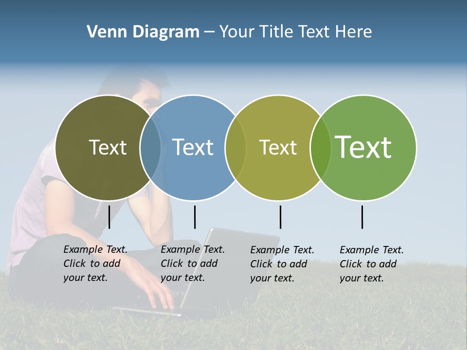 Man Using A Laptop Outdoors PowerPoint Template