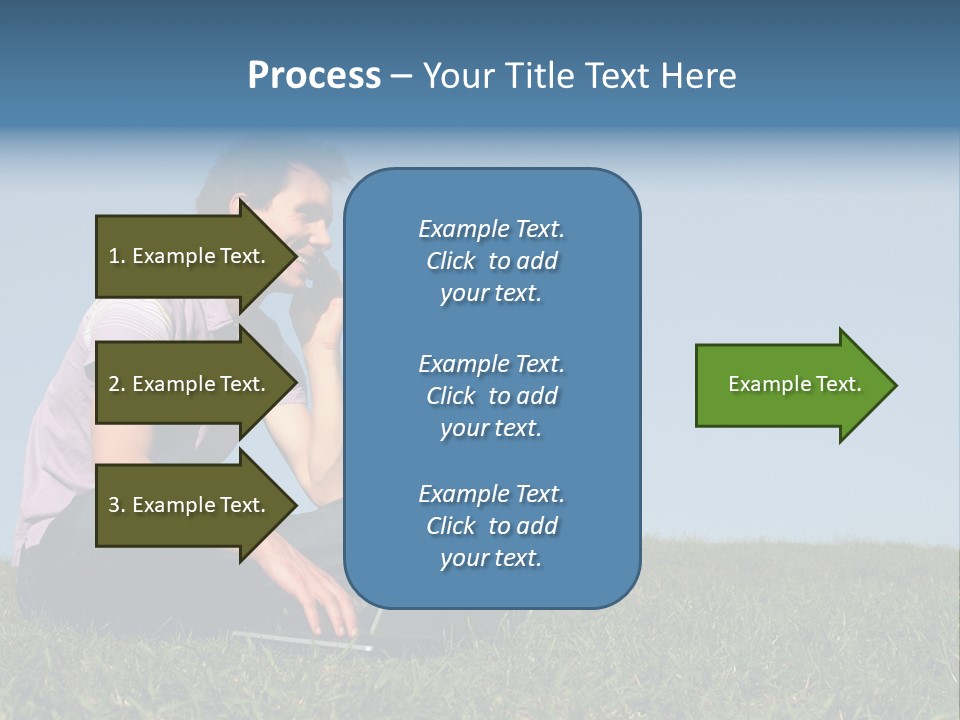 Man Using A Laptop Outdoors PowerPoint Template