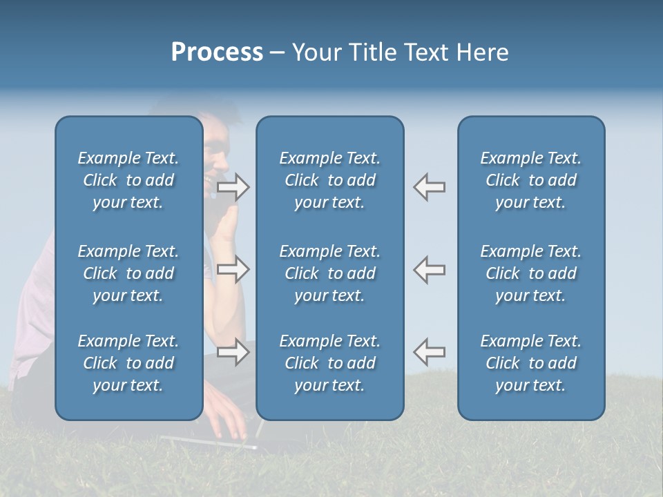 Man Using A Laptop Outdoors PowerPoint Template