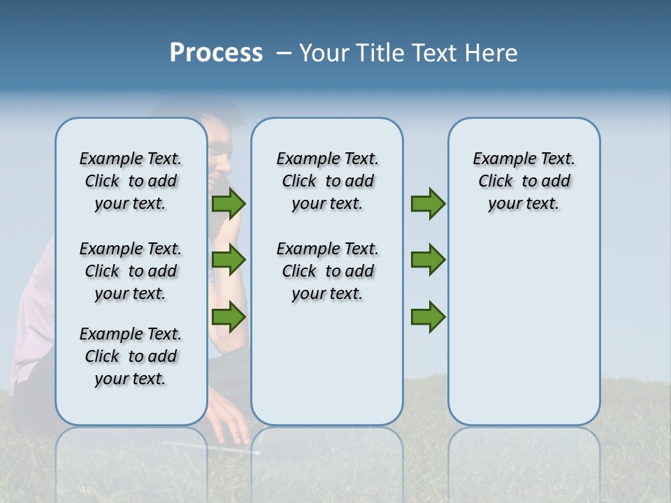 Man Using A Laptop Outdoors PowerPoint Template