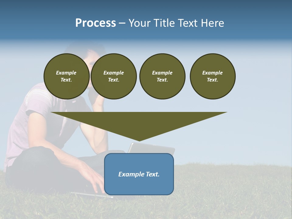 Man Using A Laptop Outdoors PowerPoint Template