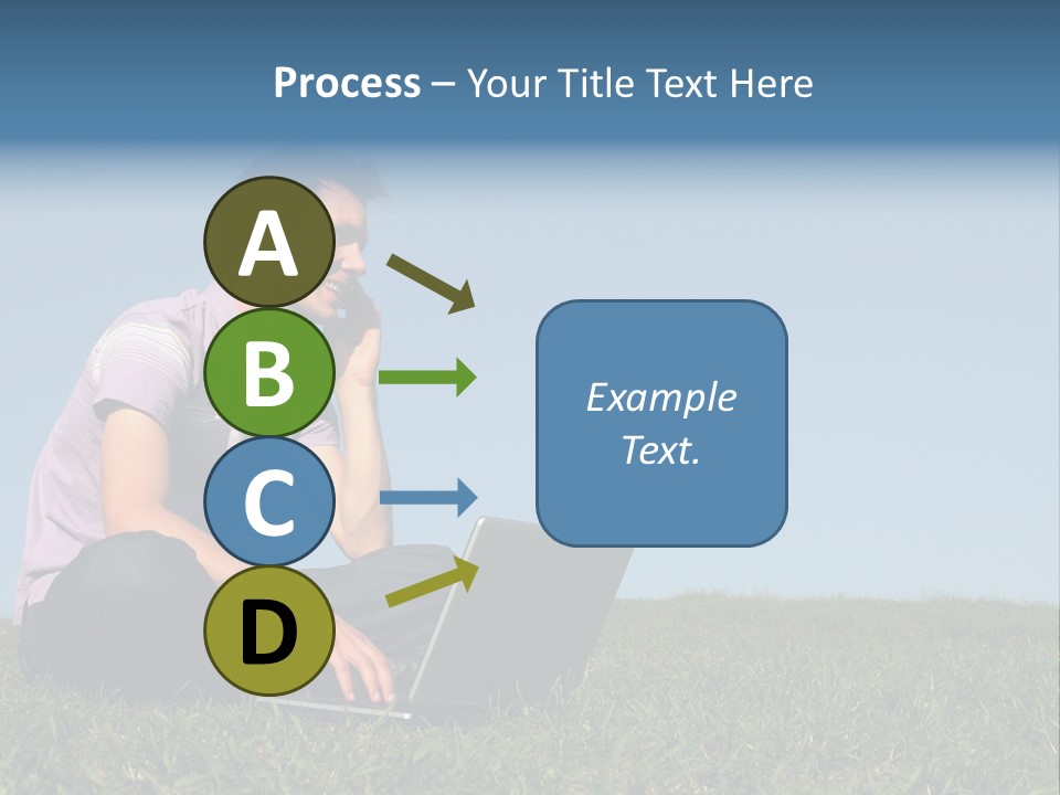 Man Using A Laptop Outdoors PowerPoint Template