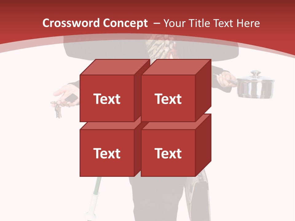 Woman With Six Arms Holding A Mop, Briefcase, Champagne Glasses, Cellphone, Keys And Cooking Pot. PowerPoint Template