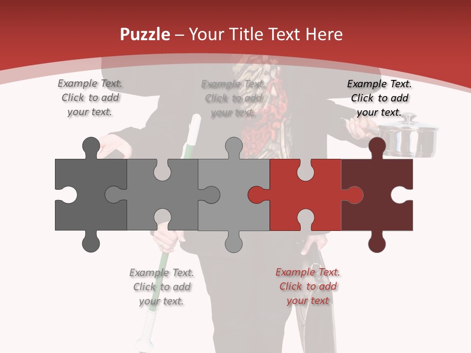 Woman With Six Arms Holding A Mop, Briefcase, Champagne Glasses, Cellphone, Keys And Cooking Pot. PowerPoint Template