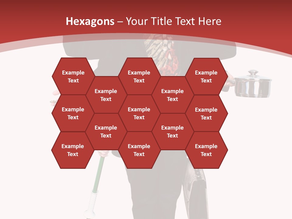 Woman With Six Arms Holding A Mop, Briefcase, Champagne Glasses, Cellphone, Keys And Cooking Pot. PowerPoint Template