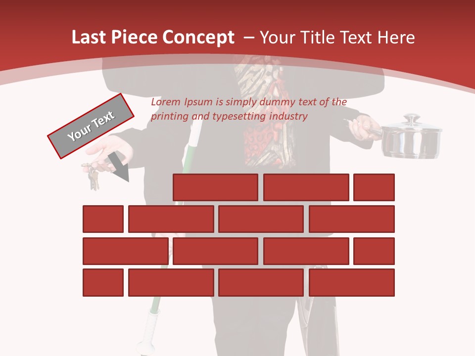 Woman With Six Arms Holding A Mop, Briefcase, Champagne Glasses, Cellphone, Keys And Cooking Pot. PowerPoint Template