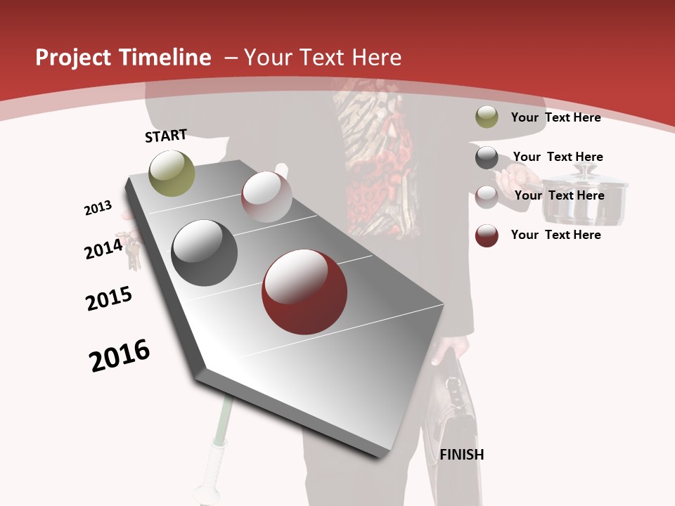 Woman With Six Arms Holding A Mop, Briefcase, Champagne Glasses, Cellphone, Keys And Cooking Pot. PowerPoint Template