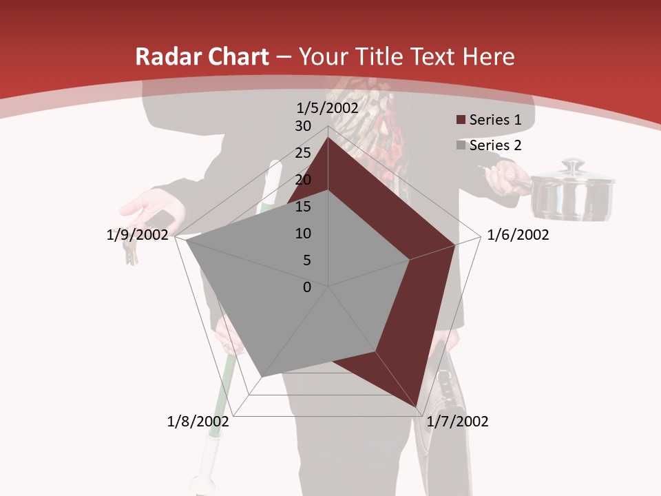 Woman With Six Arms Holding A Mop, Briefcase, Champagne Glasses, Cellphone, Keys And Cooking Pot. PowerPoint Template
