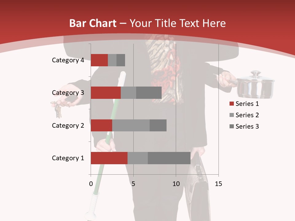 Woman With Six Arms Holding A Mop, Briefcase, Champagne Glasses, Cellphone, Keys And Cooking Pot. PowerPoint Template