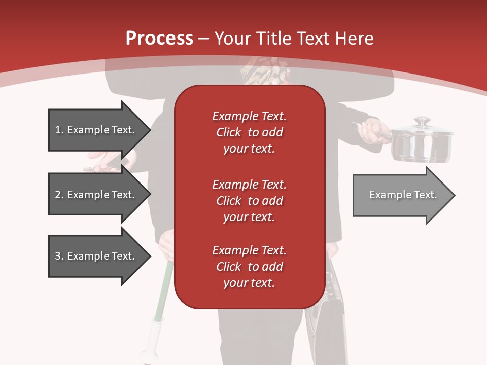Woman With Six Arms Holding A Mop, Briefcase, Champagne Glasses, Cellphone, Keys And Cooking Pot. PowerPoint Template