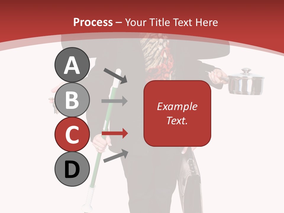 Woman With Six Arms Holding A Mop, Briefcase, Champagne Glasses, Cellphone, Keys And Cooking Pot. PowerPoint Template