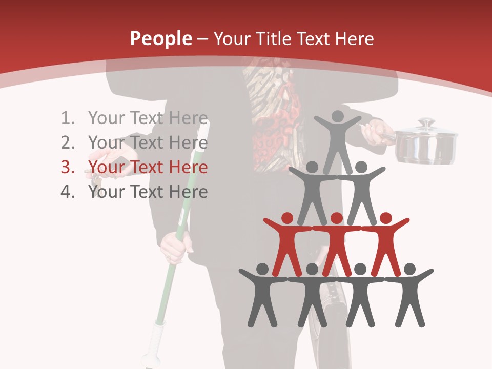 Woman With Six Arms Holding A Mop, Briefcase, Champagne Glasses, Cellphone, Keys And Cooking Pot. PowerPoint Template