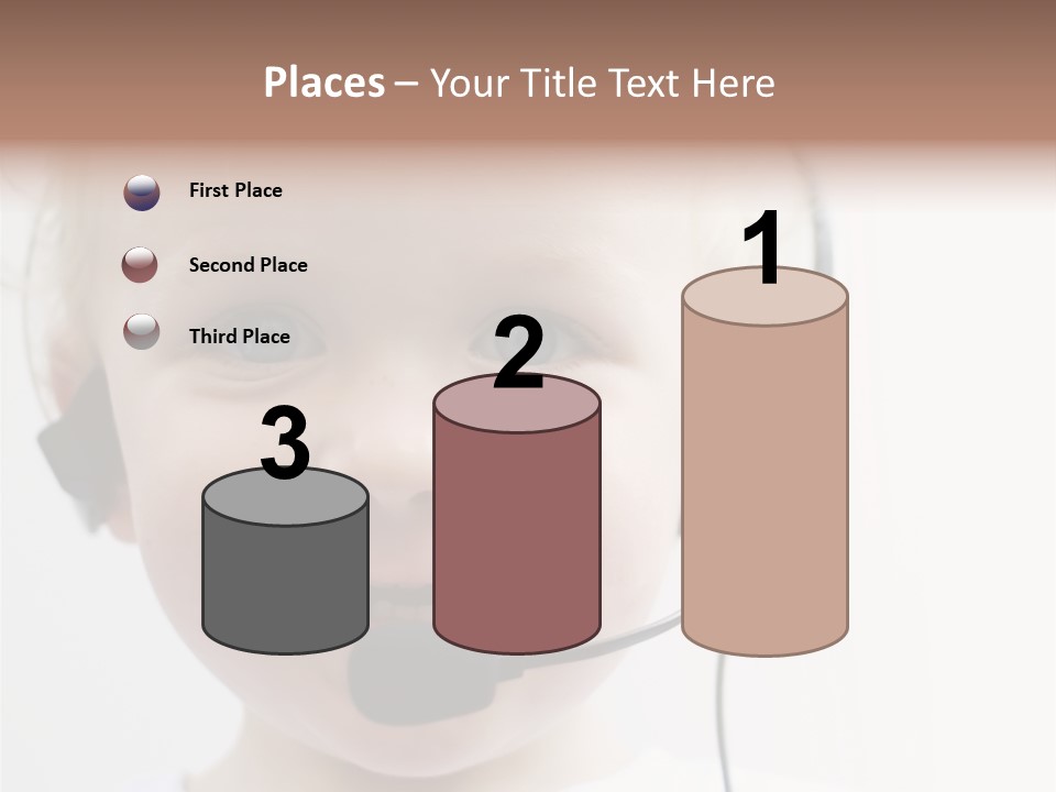 Young Boy Wearing Phone Headset PowerPoint Template