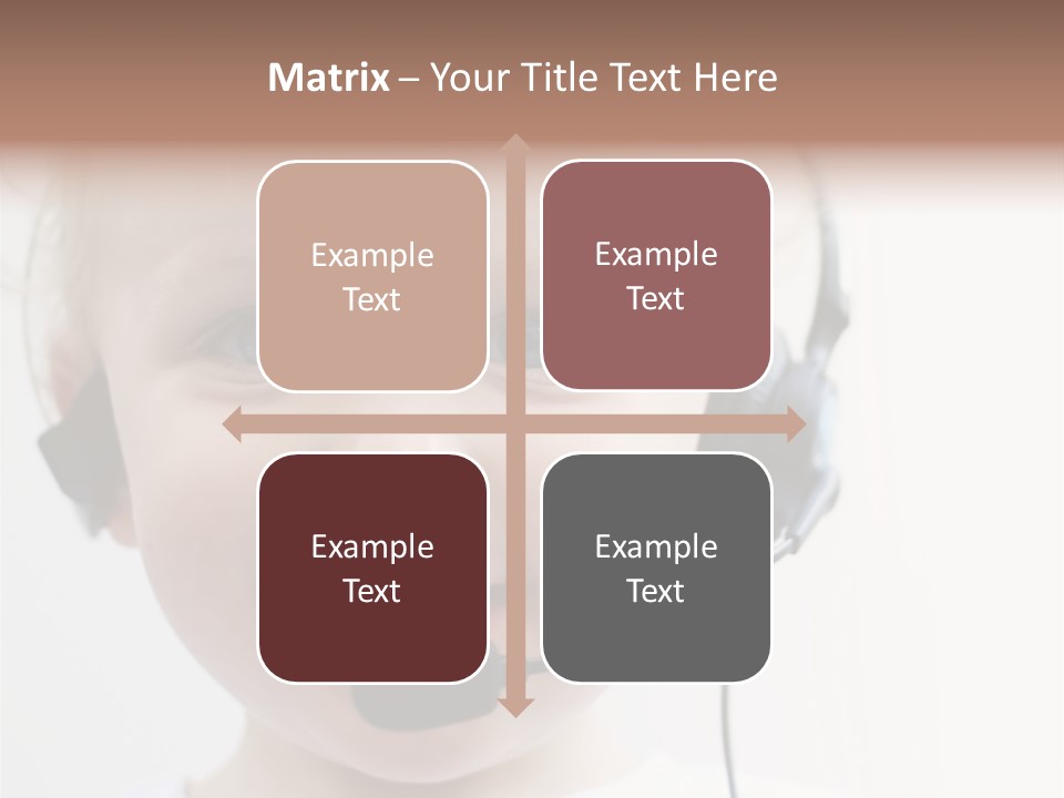 Young Boy Wearing Phone Headset PowerPoint Template