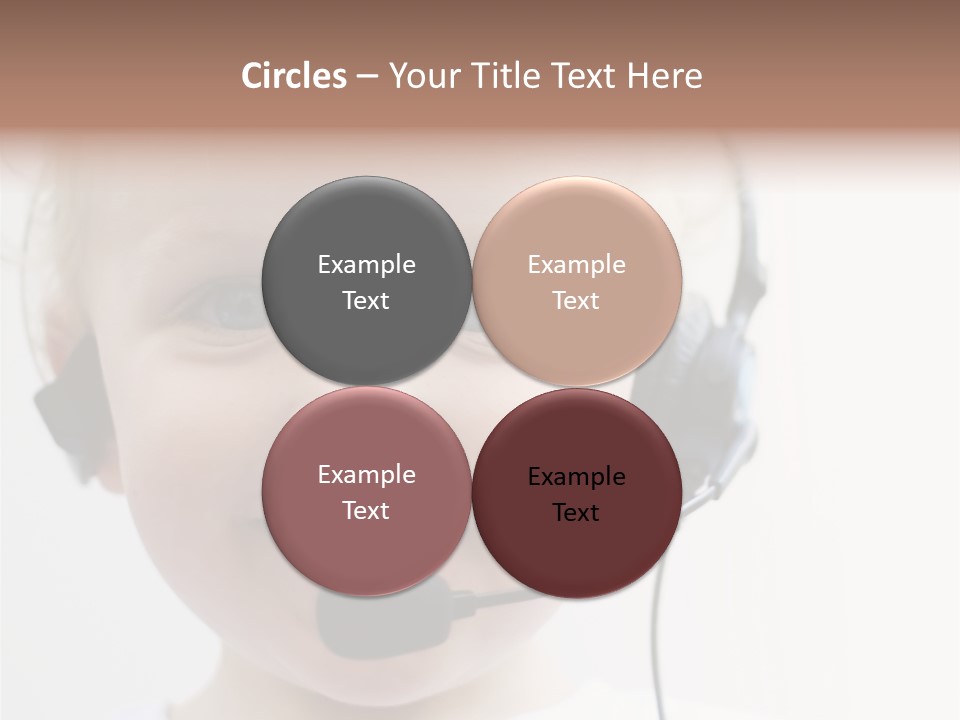 Young Boy Wearing Phone Headset PowerPoint Template